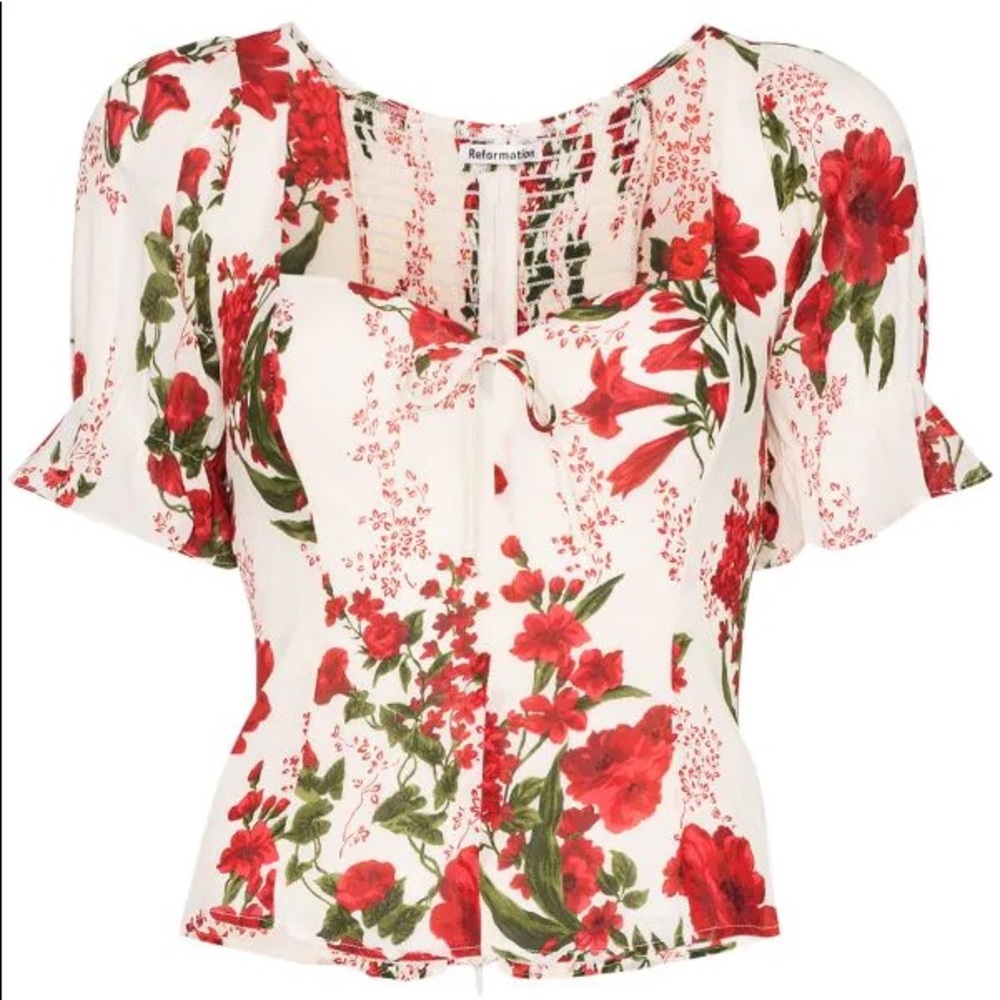 Reformation Delevan Top in Georgette, size 2